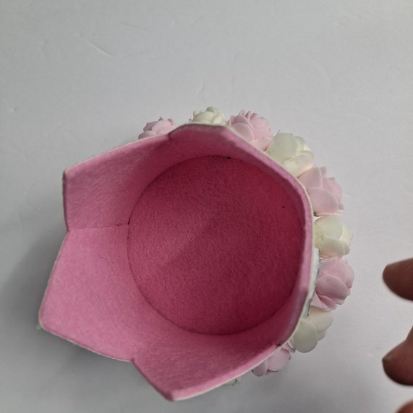 First Birthday Girl Crown Hats Party Celebration White pink Glitter - Picture 7 of 8